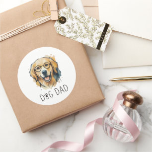 Waterverf Golden Retriever Hond Vader Sticker - Be