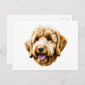 Waterverf Goldendoodle Briefkaart (Voorkant / Achterkant)