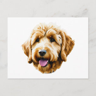 Waterverf Goldendoodle Briefkaart