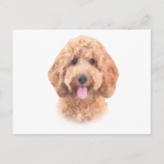 Waterverf Goldendoodle Briefkaart (Voorkant)