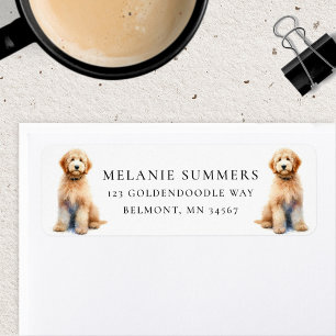 Waterverf Goldendoodles Retouradreslabel Etiket