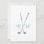 Waterverf Golf Bag Weddenschap Kaart (Achterkant)