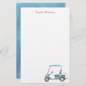 Waterverf Golf Cart - Aangepaste artikelen Briefpapier (Voorkant / Achterkant)