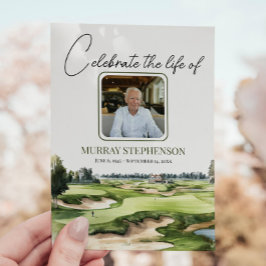 Waterverf golfbaan Fotoviering van het leven Kaart