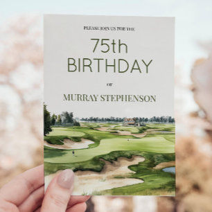 Waterverf golfbaan Golfers Verjaardag Kaart