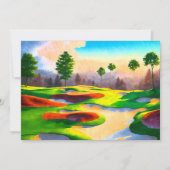 Waterverf golfbaan Utopia Kaart (Voorkant)