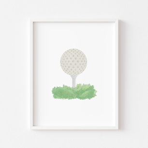 Waterverf golfbal poster