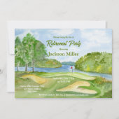 Waterverf Golfcursus met watertredingpartij Kaart (Voorkant)