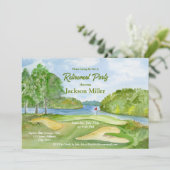 Waterverf Golfcursus met watertredingpartij Kaart (Staand voorkant)