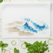 Waterverf golfstrand theedoek (Gevouwen)