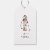 Waterverf golftas golfers cadeaulabel (Voorkant)