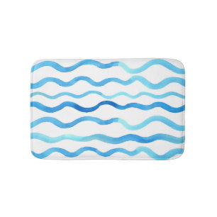 Waterverf golven: Blauw turquoise naadloos. Badmat
