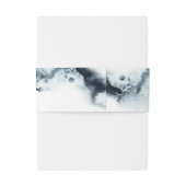 Waterverf golven bruiloft buik band uitnodigingen wikkel (Achterkant Voorbeeld)