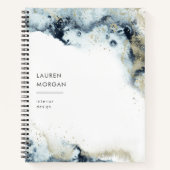 Waterverf golven en zand monogram notitieboek (Voorkant)