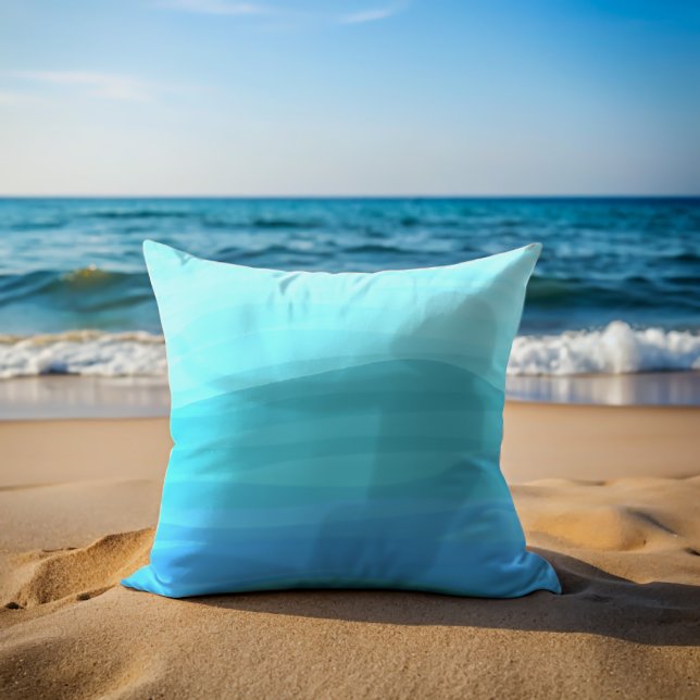 Waterverf golven moderne zeemeermin kussen (A mermaid throw pillow just for you (don't throw it in the sea))