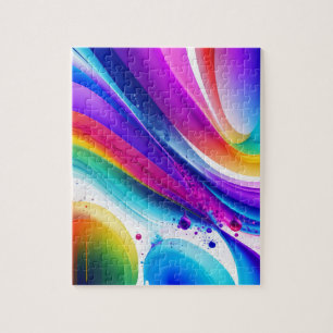 Waterverf Golven Smeltende Kleuren Abstract Legpuzzel