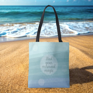Waterverf golven zeemeermin magische Canvas tas