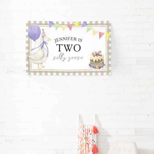 Waterverf Goose 2e verjaardag Welkom Spandoek (Insitu)