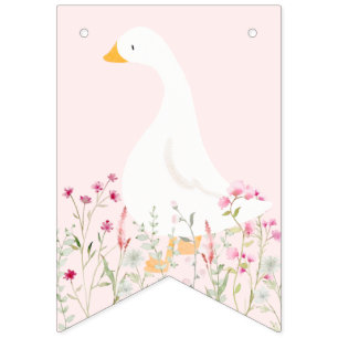 Waterverf Goose Wildflower Twins Baby shower Vlaggetjes