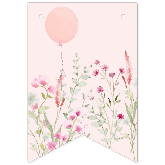 Waterverf Goose Wildflower Twins Baby shower Vlaggetjes (Derde vlag)