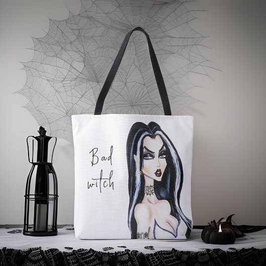 Waterverf Gothic Bad Witch Halloween Draagtas