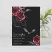 Waterverf Gotische Halloween Bruiloft Save The Dat Save The Date (Staand voorkant)