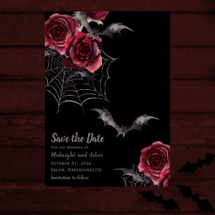 Waterverf Gotische Halloween Bruiloft Save The Dat Save The Date