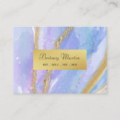 waterverf goud en blauw aangepaste visitekaartje (Voorkant)