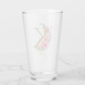 Waterverf Goud en Bloemen Monogram Letter K Glas (Achterkant)