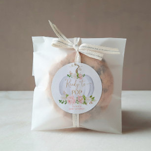 Waterverf goud Pompoen klaar om te barsten  Klassi Ronde Sticker