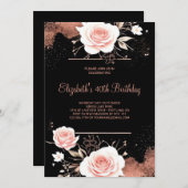 Waterverf Goud Roos Online 40e Verjaardag Kaart (Voorkant / Achterkant)