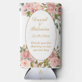 Waterverf Goud Roze Bloemen Elegante Bruiloft Guns (Voorkant)