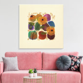 Waterverf - goudbloemen Rocks Modern Canvas Afdruk (Insitu (Woonkamer))