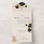 waterverf goudbruiloft (geen ENV nodig) All In One Uitnodiging (Binnen)