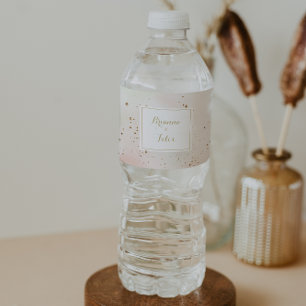 Waterverf gouden Confetti kalligrafie bruiloft Waterfles Etiket