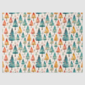 Waterverf gouden en groene kerstbomen tissuepapier (Voorkant)