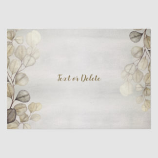 Waterverf Gouden Eucalyptusblad Glanzend Elegant Tissuepapier