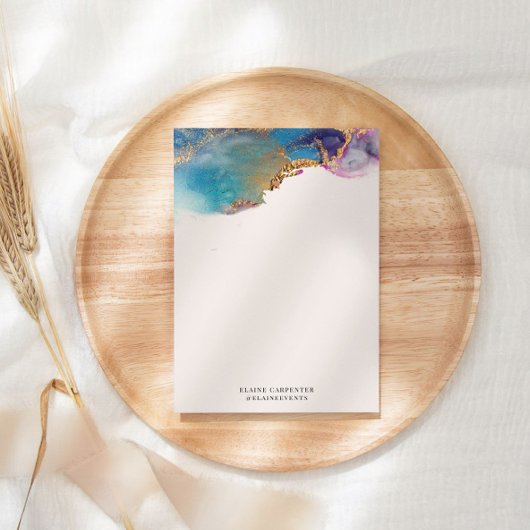 Waterverf Gouden Folie Monogram Papier Papier