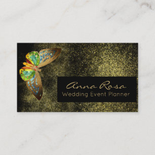 *~* Waterverf gouden glitter vergulde vlinder Visitekaartje