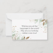 waterverf gouden groene botanische notitiekaartje (Achterkant)