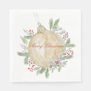 Waterverf Gouden Kerstversiering Servet