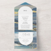 waterverf gouden landschap (geen ENV nodig) All In One Uitnodiging (Binnen)