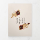 Waterverf gouden Rozen drievoudige bruiloft uitnod Drieluik Uitnodiging (Cover)