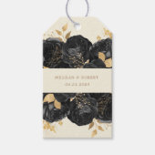 Waterverf Gouden Rozen Monogram Bruiloft Cadeaulabel (Voorkant)