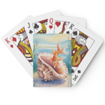 Waterverf goudvis in koraalschelp