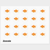 Waterverf Goudvis Ronde Sticker (Vel)