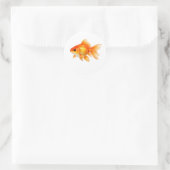 Waterverf Goudvis Ronde Sticker (Tas)