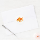 Waterverf Goudvis Ronde Sticker (Envelop)