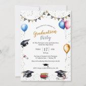 Waterverf Graduation Party Aankondiging (Voorkant)