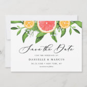 Waterverf Graefruits en Sinaasappels Summer Weddin Save The Date (Voorkant)